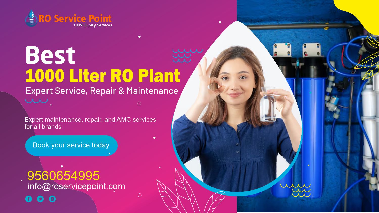 Best 1000 Liter RO Plant Service