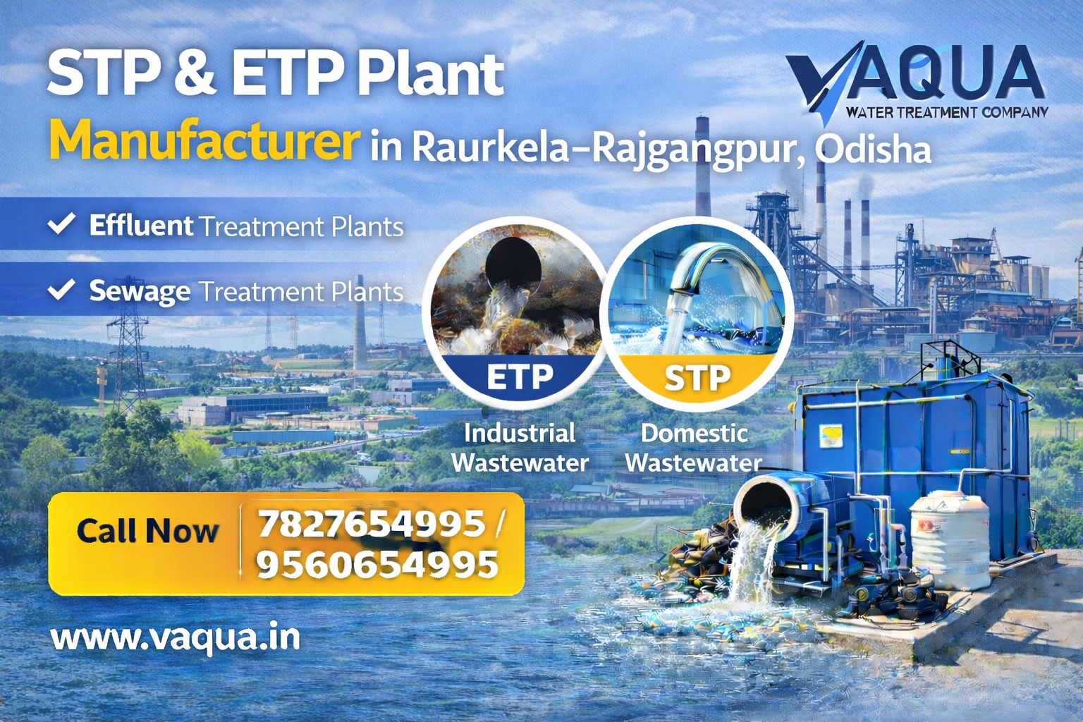 STP & ETP Plant Manufacturer in Raurkela-Rajgangpur