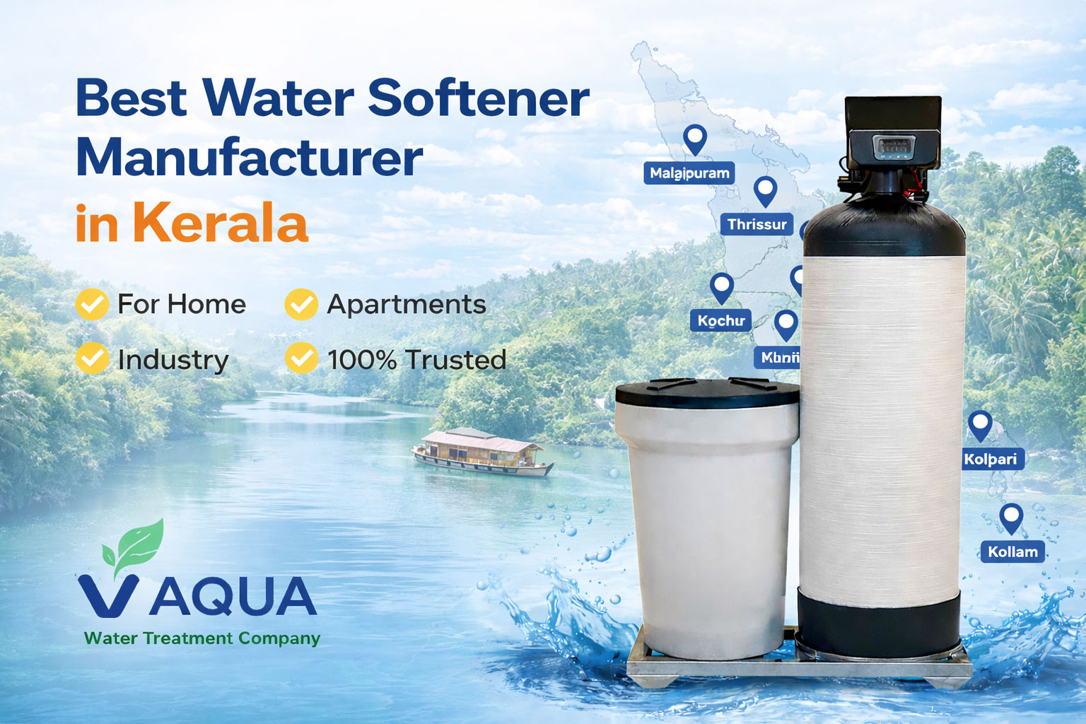 Water softeners for Kerala homes and industries