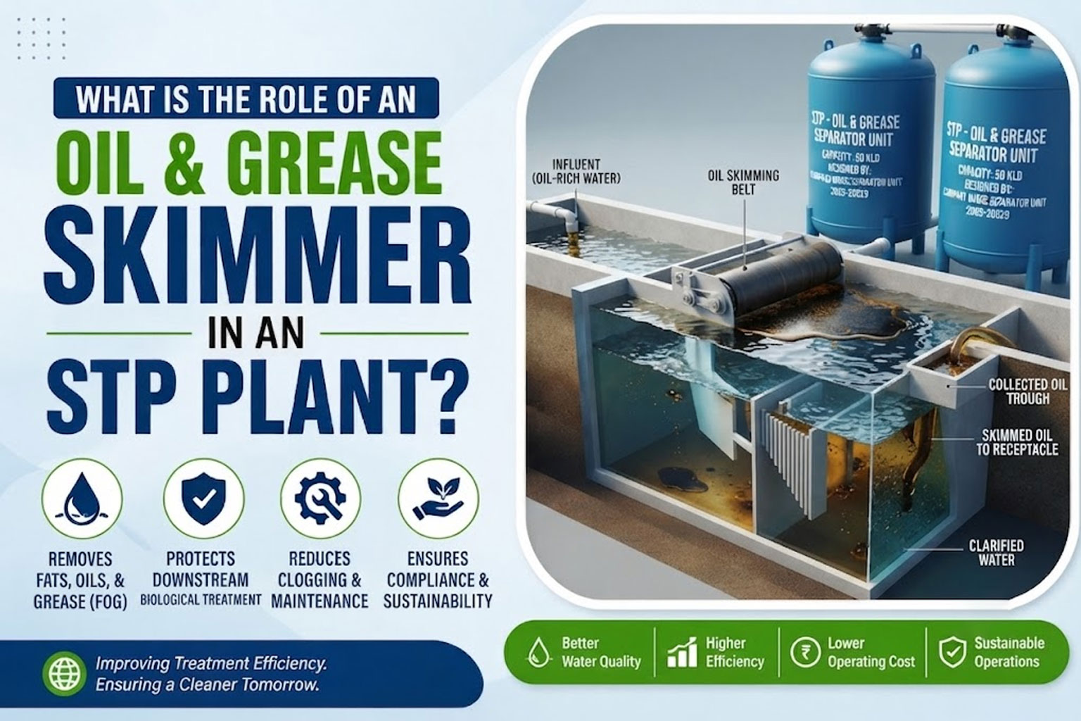 How Does an Oil & Grease Skimmer Work in an STP Plant?