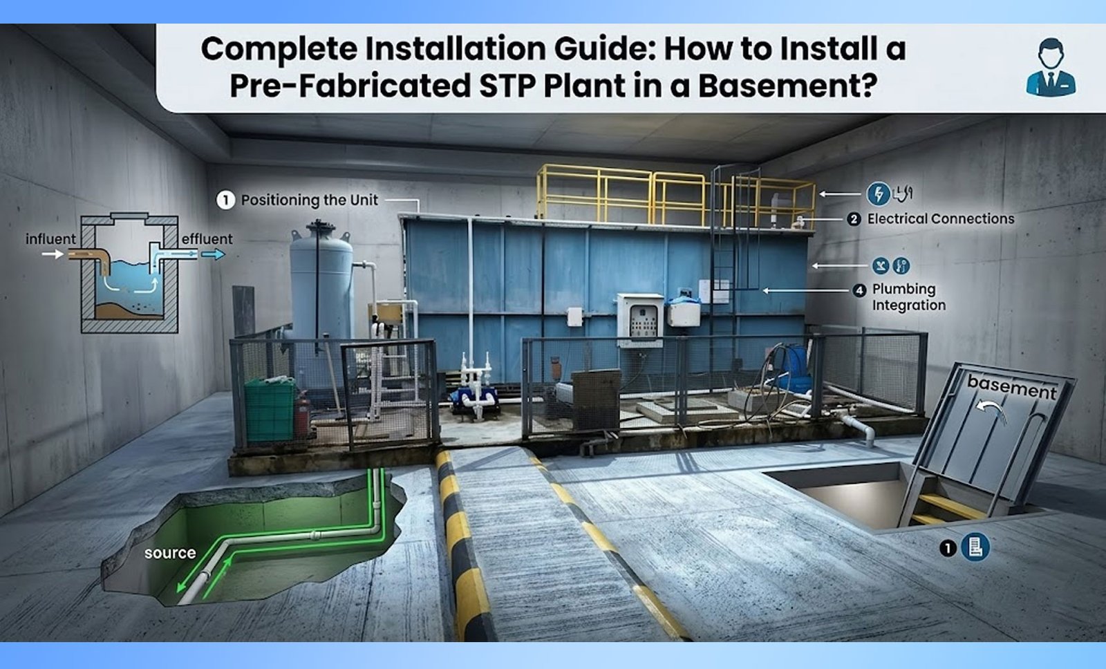 How to Install a Pre-Fabricated STP Plant in a Basement