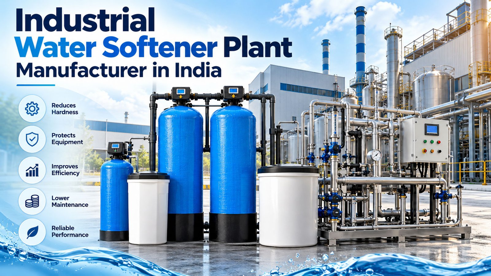 V Aqua is an industrial water softener plant