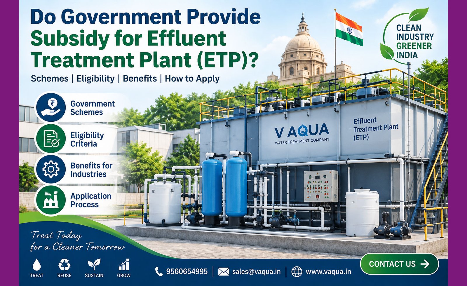 government subsidy for ETP plants in India