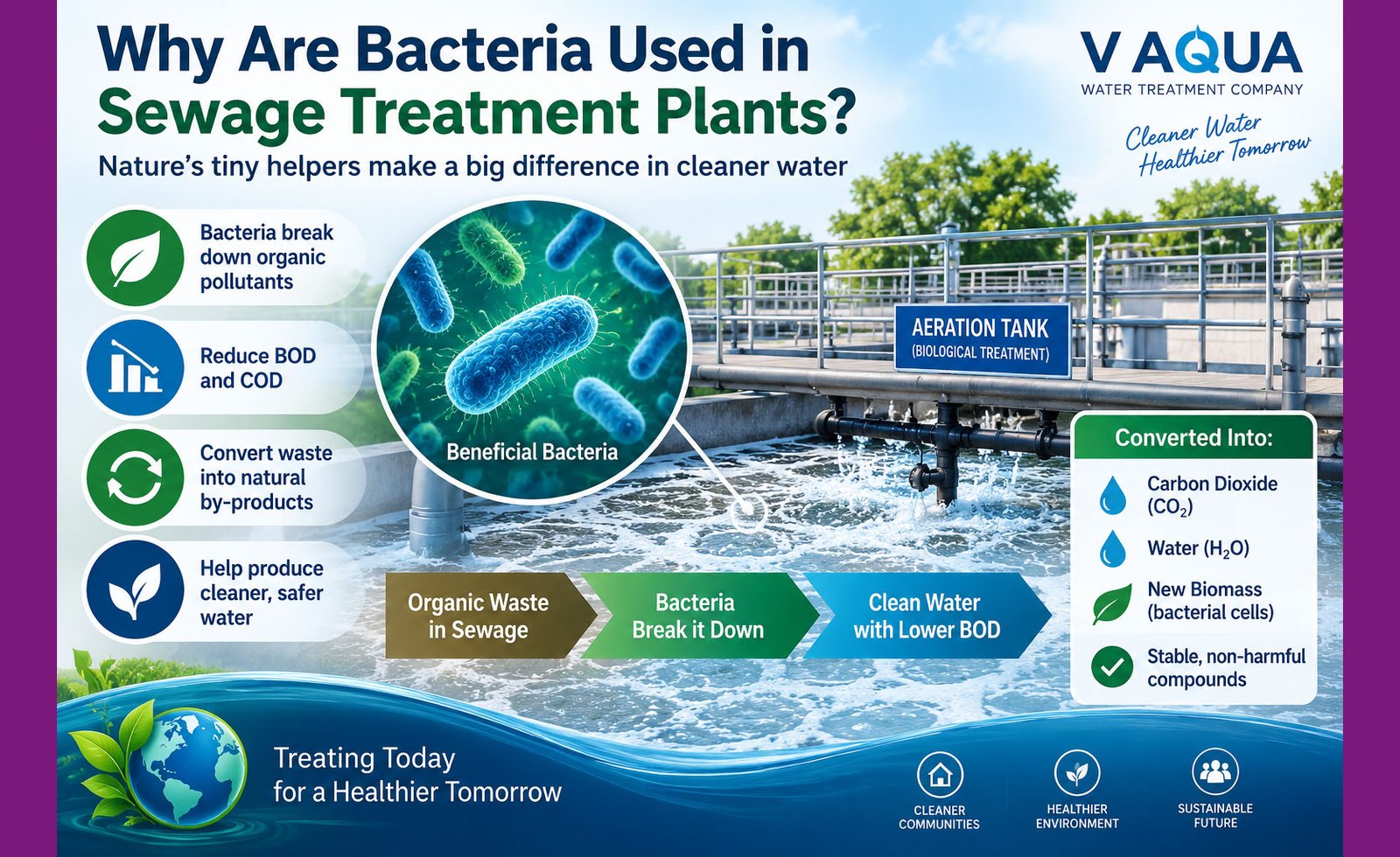 why bacteria are used in sewage treatment plants